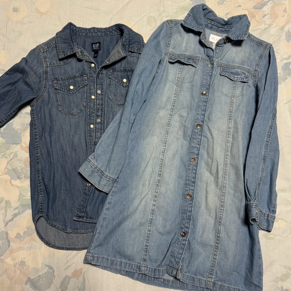 Girls Denim shirt and dress Size 7/8